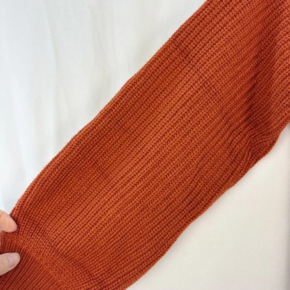 Kojooin Button Front Cardigan Women's Small Rust Knit Sweater‎ Casual Cozy Fall